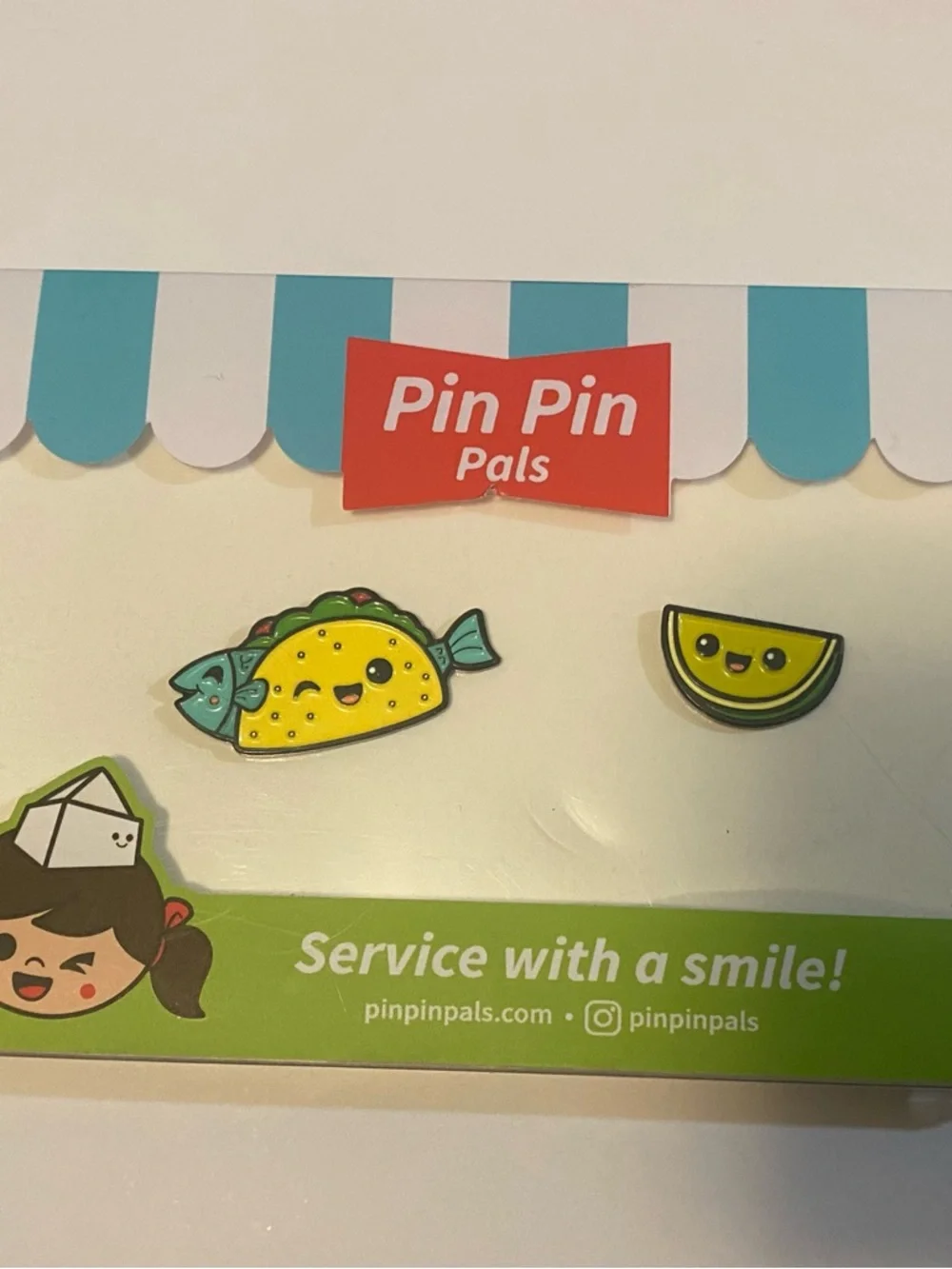 Cute Fish Taco & Lemon Enamel Pin‎ Set - Yellow Kids Bag Pins